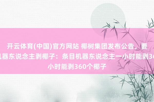 开云体育(中国)官方网站 椰树集团发布公告，要买50台机器东说念主剥椰子：条目机器东说念主一小时能剥360个椰子