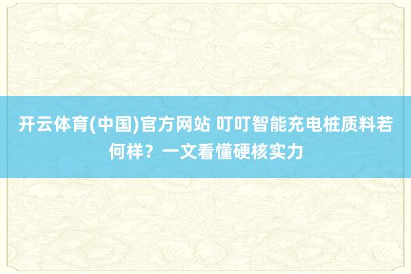 开云体育(中国)官方网站 叮叮智能充电桩质料若何样？一文看懂硬核实力