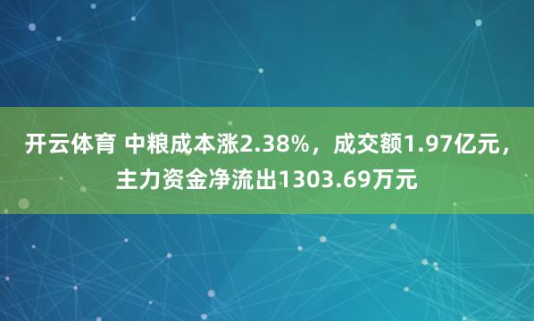 开云体育 中粮成本涨2.38%，成交额1.97亿元，主力资金净流出1303.69万元