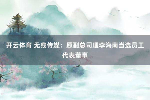 开云体育 无线传媒：原副总司理李海南当选员工代表董事