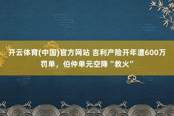 开云体育(中国)官方网站 吉利产险开年遭600万罚单，伯仲单元空降“救火”