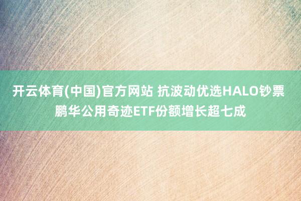 开云体育(中国)官方网站 抗波动优选HALO钞票 鹏华公用奇迹ETF份额增长超七成