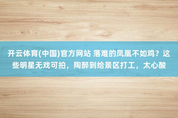 开云体育(中国)官方网站 落难的凤凰不如鸡？这些明星无戏可拍，陶醉到给景区打工，太心酸