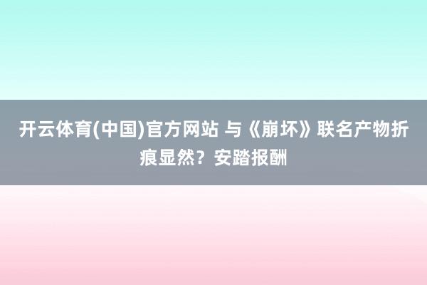 开云体育(中国)官方网站 与《崩坏》联名产物折痕显然？安踏报酬