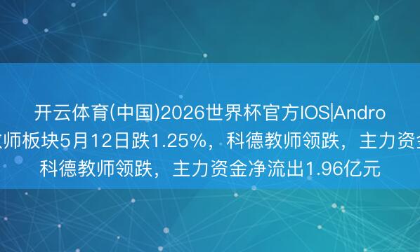 开云体育(中国)2026世界杯官方IOS|Android手机app下载 教师板块5月12日跌1.25%，科德教师领跌，主力资金净流出1.96亿元