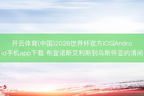 开云体育(中国)2026世界杯官方IOS|Android手机app下载 布宜诺斯艾利斯到乌斯怀亚的清闲